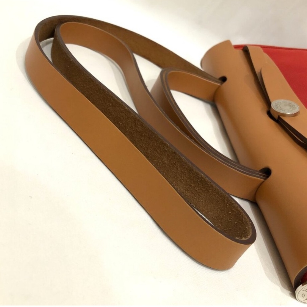 🧡2X HP🧡 Hermes Red/Orange Canvas Herbag SKU #883269 (Gently Used) - Picture 8 of 16